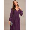 imageEverPretty Womens ALine Long Lantern Sleeves Formal Gowns Empire Waist Long Glitter Evening DressPurple Wisteria