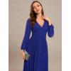 imageEverPretty Womens ALine Long Lantern Sleeves Formal Gowns Empire Waist Long Glitter Evening DressSapphire Blue
