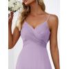 imageEverPretty Womens Sexy Spaghetti Straps Cowl Back Empire Waist A Line Pleated Chiffon Bridesmaid Dress 80026PHFrosted Lilac
