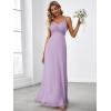 imageEverPretty Womens Sexy Spaghetti Straps Cowl Back Empire Waist A Line Pleated Chiffon Bridesmaid Dress 80026PHFrosted Lilac