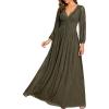 imageEverPretty Womens ALine Long Lantern Sleeves Formal Gowns Empire Waist Long Glitter Evening DressOlive