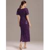 imageEverPretty Womens Gorgeous V Neck Sequin Tulle Short Sleeves Bodycon Maxi Formal Evening Gowns 02370Purple