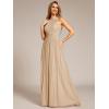 imageEverPretty Womens Sexy Halter Sleeveless Pletaed Floor Length Glitter Evening Formal Dress 41961Champagne