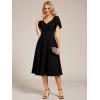 imageEverPretty Womens V Neck Lace Short Sleeves Empire Waist Wedding Guest Dress with Pockets 02334Black