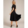 imageEverPretty Womens V Neck Lace Short Sleeves Empire Waist Wedding Guest Dress with Pockets 02334Black