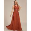 imageEverPretty Womens Crew Neck Sleeveless A Line Hollow Out Sequin Maxi Fromal Dress 01955Burnt Orange