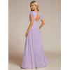 imageEverPretty Womens Flowy Chiffon A Line Ruffles Sleeves Back Cutout Bridesmaid Dresses 01819Forsted Lilac