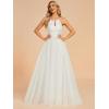 imageEverPretty Womens Formal Sexy Halter Sleeveless A Line Floor Length Wedding Dresses for Bride 02025PHIvory