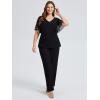imageEverPretty Womens Classic Short Sleeves V Neck Evening Wedding Top Party Blouses Shirt 02445Black