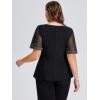 imageEverPretty Womens Classic Short Sleeves V Neck Evening Wedding Top Party Blouses Shirt 02445Black