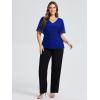 imageEverPretty Womens Classic Short Sleeves V Neck Evening Wedding Top Party Blouses Shirt 02445Sapphire Blue