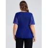 imageEverPretty Womens Classic Short Sleeves V Neck Evening Wedding Top Party Blouses Shirt 02445Sapphire Blue