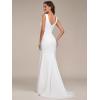 imageEverPretty Womens V Neck Sleeveless Bridal Wedding Dress with Slit Floor Length Mermaid Gown for Bride White 0121BWhite