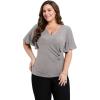 imageEverPretty Womens Classic Short Sleeves V Neck Evening Wedding Top Party Blouses Shirt 02445Grey