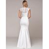 imageEverPretty Womens Elegant Lace Cap Sleeve V Neck Beading Mermaid Wedding Dresses for Bride 00218White