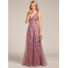 imageEverPretty Womens Sexy Sleeveless VNeck Evening Gowns Empire Waist Sequin Embroidery Formal DressOrchid