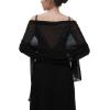 imageEverPretty Womens Chiffon Sheer Wrap Shawl for Evening Dresses Wedding Party 02333Black