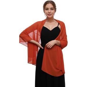 imageEverPretty Womens Chiffon Sheer Wrap Shawl for Evening Dresses Wedding Party 02333Burnt Orange