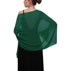 imageEverPretty Womens Chiffon Sheer Wrap Shawl for Evening Dresses Wedding Party 02333Dark Green