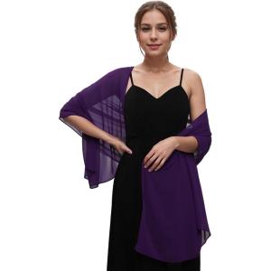 imageEverPretty Womens Chiffon Sheer Wrap Shawl for Evening Dresses Wedding Party 02333Dark Purple