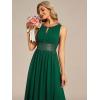 imageEverPretty Womens Crew Neck Sleeveless A Line Hollow Out Sequin Maxi Fromal Dress 01955Deep Green