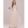 imageEverPretty Womens Elegant A Line Crew Neck Half Sleeve Sequin Evening Dress 00683Blush