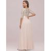 imageEverPretty Womens Elegant A Line Crew Neck Half Sleeve Sequin Evening Dress 00683Blush