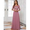 imageEverPretty Womens Elegant A Line Crew Neck Half Sleeve Sequin Evening Dress 00683Purple Orchid