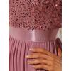 imageEverPretty Womens Elegant A Line Crew Neck Half Sleeve Sequin Evening Dress 00683Purple Orchid