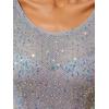 imageEverPretty Womens Elegant A Line Crew Neck Half Sleeve Sequin Evening Dress 00683Silver
