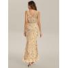imageEverPretty Womens Sequin Embroidered V Neck Slit Sleeveless Bodycon Maxi Evening Gown 02548Gold