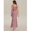 imageEverPretty Womens Sequin Embroidered V Neck Slit Sleeveless Bodycon Maxi Evening Gown 02548Orchid