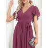 imageEverPretty Womens Bridesmaid Dress VNeck Ruffle Sleeves Ruched Bust Floor Length Chiffon Formal Dresses 0164ADamson