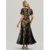imageEverPretty Womens Elegant Mermaid V Neck Short Sleeves Sequin Formal Evening Dress 02547Black Gold