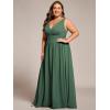 imageEverPretty Womens Bridesmaid Dress VNeck Sleeveless A Line Chiffon Floor Length Formal Dress 09016Eucalyptus