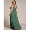 imageEverPretty Womens Bridesmaid Dress VNeck Sleeveless A Line Chiffon Floor Length Formal Dress 09016Eucalyptus
