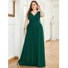 imageEverPretty Womens Bridesmaid Dress VNeck Sleeveless A Line Chiffon Floor Length Formal Dress 09016Green
