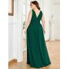 imageEverPretty Womens Bridesmaid Dress VNeck Sleeveless A Line Chiffon Floor Length Formal Dress 09016Green