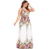 imageEverPretty Womens Bridesmaid Dress VNeck Sleeveless A Line Chiffon Floor Length Formal Dress 09016Printed2