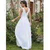 imageEverPretty Womens Bridesmaid Dress VNeck Sleeveless A Line Chiffon Floor Length Formal Dress 09016White