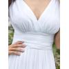 imageEverPretty Womens Bridesmaid Dress VNeck Sleeveless A Line Chiffon Floor Length Formal Dress 09016White