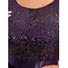 imageEverPretty Womens Elegant A Line Crew Neck Half Sleeve Sequin Evening Dress 00683Deep Purple