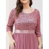 imageEverPretty Womens Elegant A Line Crew Neck Half Sleeve Sequin Evening Dress 00683Orchid