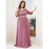 imageEverPretty Womens Elegant A Line Crew Neck Half Sleeve Sequin Evening Dress 00683Orchid