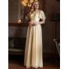 imageEverPretty Womens Elegant Crew Neck Sequin Ruffle Sleeve Empire Waist ALine Long Formal Evening DressesChampagne