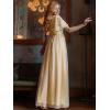 imageEverPretty Womens Elegant Crew Neck Sequin Ruffle Sleeve Empire Waist ALine Long Formal Evening DressesChampagne