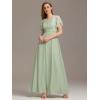 imageEverPretty Womens Elegant Round Neck Short Sleeves Chiffon Empire Waist Floor Length Formal Bridesmaid Dress 01840PHMint Green