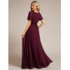 imageEverPretty Womens Elegant Round Neck Short Sleeves Chiffon Empire Waist Floor Length Formal Bridesmaid Dress 01840PHMulberry