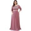 imageEverPretty Womens Elegant A Line Crew Neck Half Sleeve Sequin Evening Dress 00683Orchid