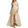 imageEverPretty Womens Sexy VNeck Aline HighLow Backless Sequin Wedding Guest Dress 00667Gold